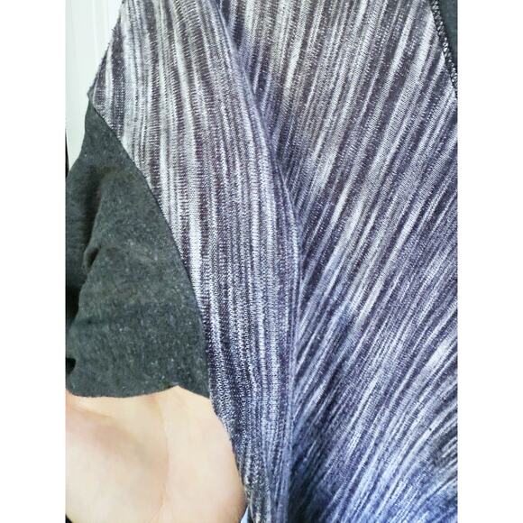 Splendid Oversized V-neck Tunic Tshirt Heathered Gray Large Cozy Lagenlook Fall - Picture 4 of 6